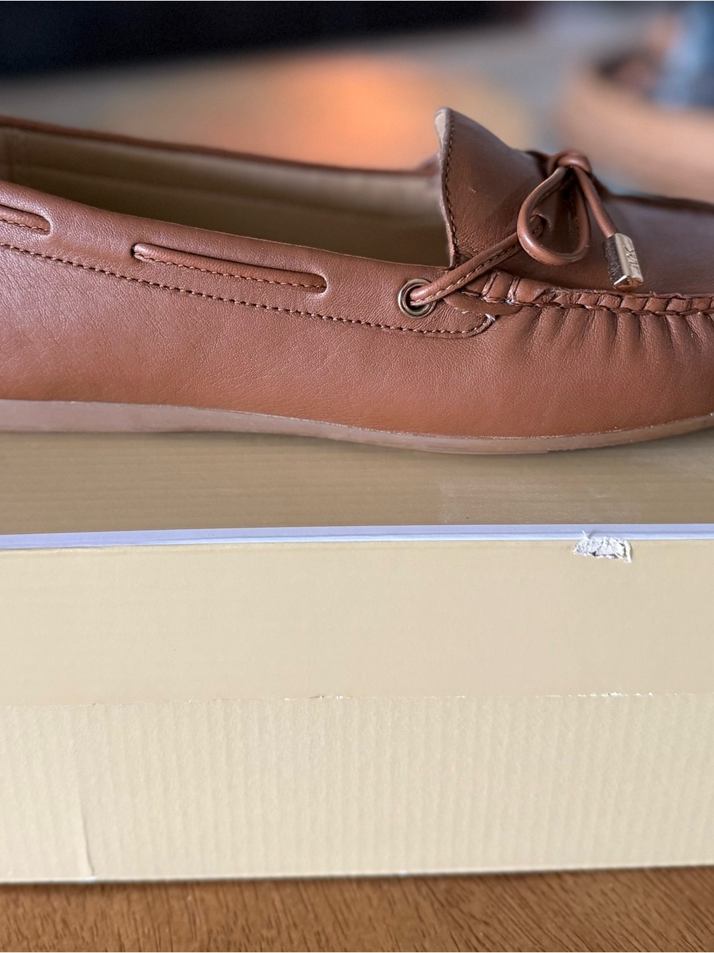 Michael Kors Women’s Tan Leather Moccasin Loafer
